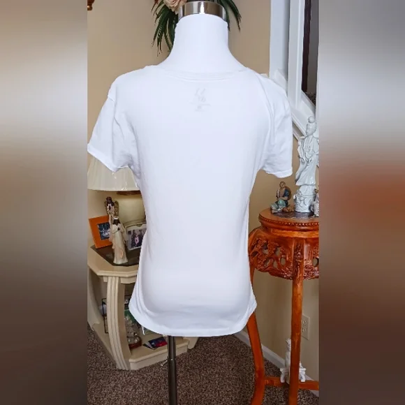 NY&Co. Black/ White checkered top. L EUC - Picture 2 of 7